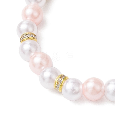 3Pcs 3 Colors ABS Plastic Imitation Pearl Beads Stretch Bracelets BJEW-JB11778-1
