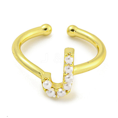 Rack Plating Brass Open Cuff Rings for Women RJEW-F162-01G-J-1