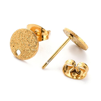 Ion Plating(IP) 304 Stainless Steel Stud Earring Findings LS-STAS-O144-01A-G-1