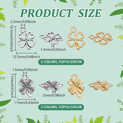 140Pcs 4 Styles Alloy Pendants FIND-PH0024-93-1