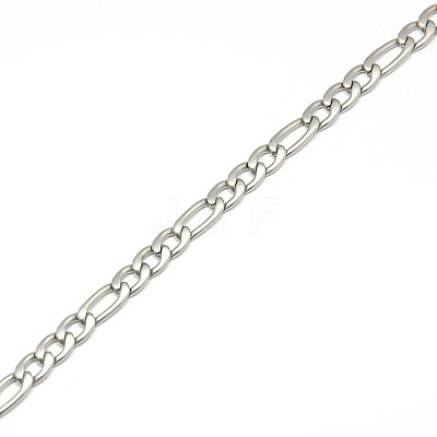Tarnish Resistant Fashionable Matte 304 Stainless Steel Figaro Chain Necklaces for Men STAS-A028-N017MP-1