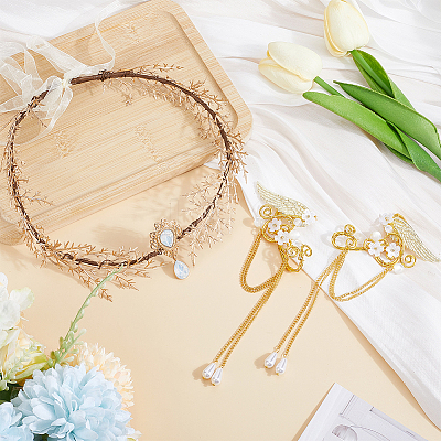 Alloy & Brass Resin Wedding Party Jewelry Sets SJEW-HY0001-02-1
