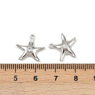 Brass Micro Pave Cubic Zirconia Charms KK-G535-05B-P-1