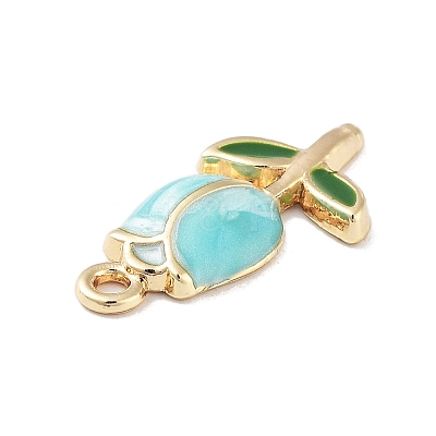 Golden Plated Alloy Enamel Pendants ENAM-L047-01G-04-1