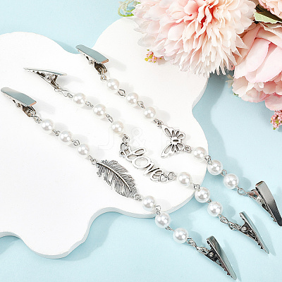 3Pcs 3 Styles Platinum Alloy Sweater Clips AJEW-GF0011-39-1