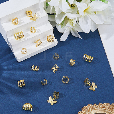 180Pcs 6 Styles Iron & Alloy Dreadlocks Beads Hair Decoration FIND-SC0020-47-1