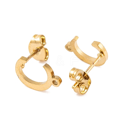 Ion Plating(IP) 304 Stainless Steel Stud Earrings FIND-Q103-01C-G-1