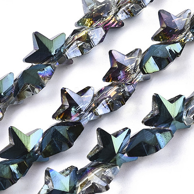 Electroplate Glass Beads Strands EGLA-N002-05E-1
