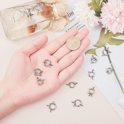 304 Stainless Steel Smooth Surface Spring Ring Clasps STAS-UN0001-02P-1