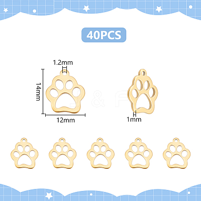 40Pcs 304 Stainless Steel Charms STAS-UN0059-89-1