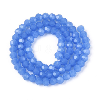 Faceted(32 Facets) Glass Beads Strands EGLA-J042-36A-02-1