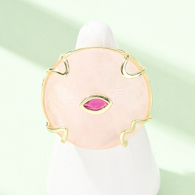 Natural Rose Quartz Cuff Rings GG-CBA5FCC-02G-09-1