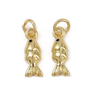 Brass Micro Pave Cubic Zirconia Charms KK-Z120-01G-02-1