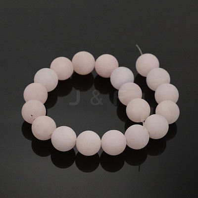 Frosted Natural Rose Quartz Round Bead Strands X-G-M272-06-6mm-1