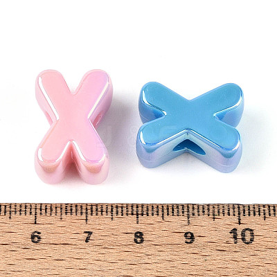 UV Plating Opaque Acrylic European Beads OACR-M027-03X-1