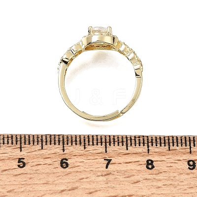 Brass Micro Pave Clear Cubic Zirconia Cuff Open Rings CU-CBA5C10-17G-1