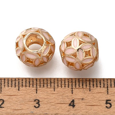 Rack Plating Alloy Enamel European Beads PALLOY-P307-05G-1