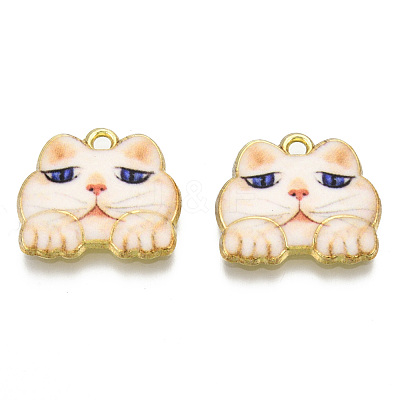Rack Plating Printed Alloy Pendants ENAM-N055-177D-1