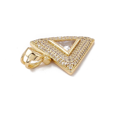 Brass Micro Pave Clear Cubic Zirconia Pendants KK-G439-06G-1