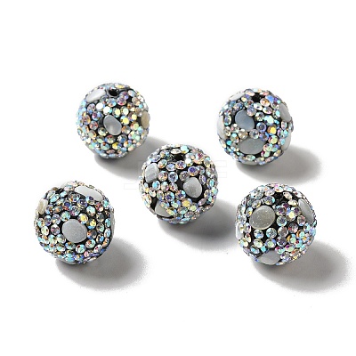 Polymer Clay Rhinestone Beads RGLA-D050-02B-1