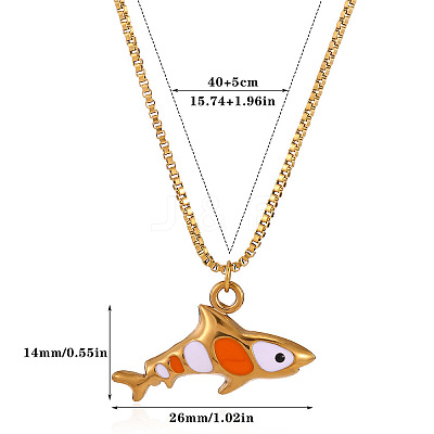 Ocean 304 Stainless Steel Enamel Pendant Necklaces WG71C62-01-1