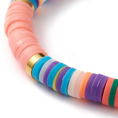 Polymer Clay Heishi Beads Stretch Bracelets BJEW-JB05708-01-1