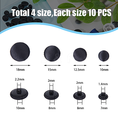 40Pcs 4 Styles 1-Hole Plastic Buttons BUTT-DC0001-04-1