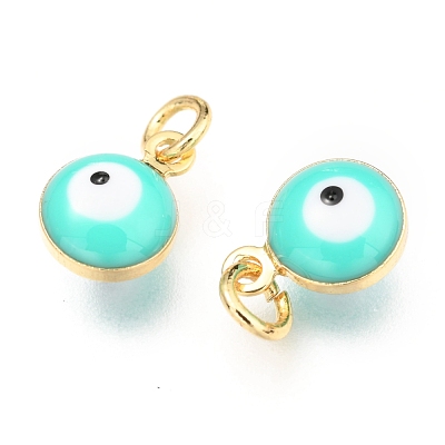Brass Enamel Charms KK-B024-02G-C-1
