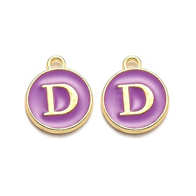 Golden Plated Alloy Enamel Charms ENAM-Q437-12D-1