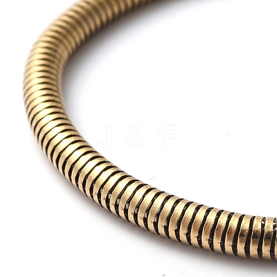 Ion Plating(IP) 304 Stainless Steel Round Snake Chain Bracelets BJEW-O186-08C-G-1
