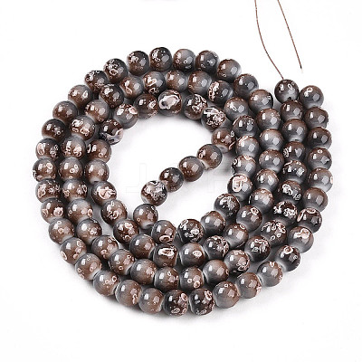Baking Paint Glass Beads Strands DGLA-N008-8mm-09-1