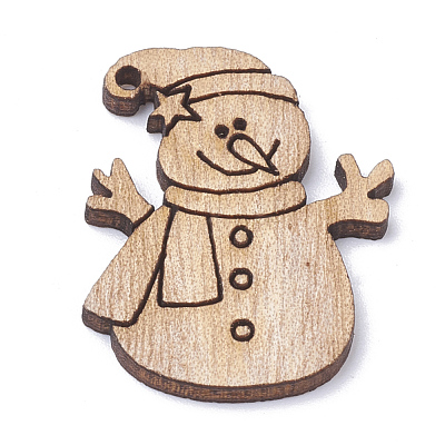 Undyed Wooden Pendants X-WOOD-S040-16-1