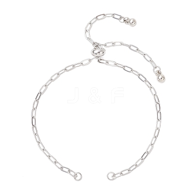 2.5MM 304 Stainless Steel Paperclip Chain Slider Bracelet Making X-AJEW-JB01402-1