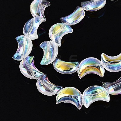 Electroplate Transparent Glass Beads Strands EGLA-N057-09A-01-1