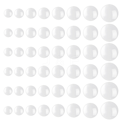 80Pcs 8 Style Transparent Glass Cabochons GGLA-HY0001-01-1
