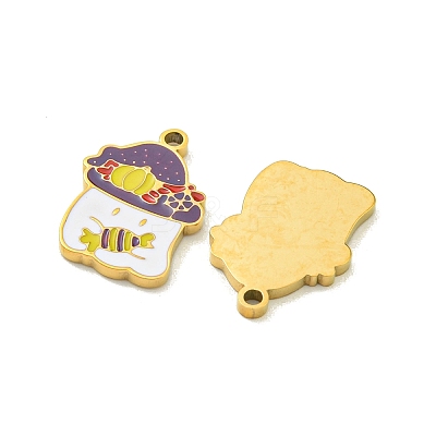 Halloween Theme Ion Plating(IP) 304 Stainless Steel Enamel Pendants STAS-M011-01D-1