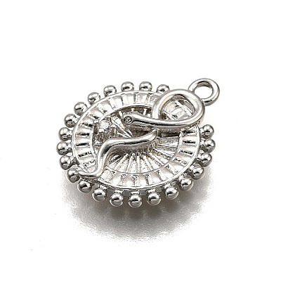 Brass Micro Pave Clear Cubic Zirconia Pendants LS-KK-G530-01A-P-1