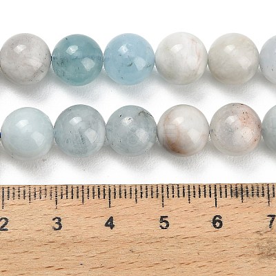 Natural Aquamarine Beads Strands G-F591-29A-10mm-03-1