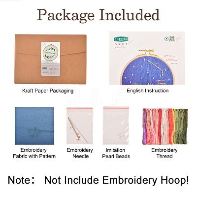 Flower & Constellation Pattern 3D Bead Embroidery Starter Kits DIY-P077-092-1