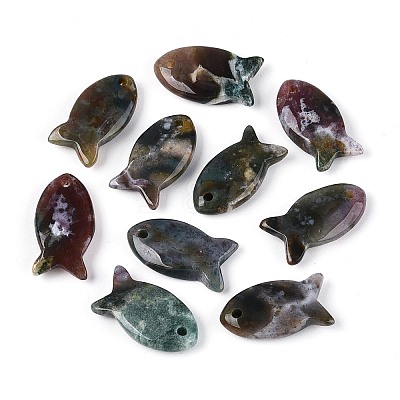 Natural Indian Agate Pendants X-G-N342-106E-1