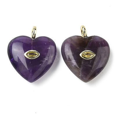 Natural Amethyst Pendants G-P585-03G-11-1