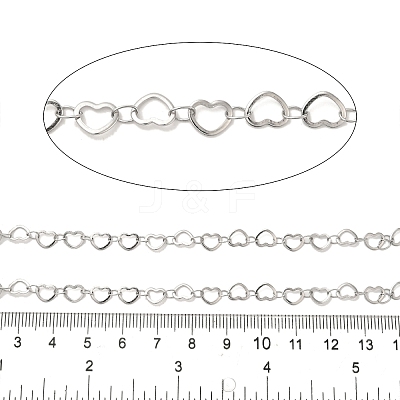 304 Stainless Steel Heart Link Chains CHS-C013-04P-1