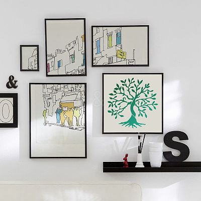 2Pcs 2 Styles Plastic Drawing Painting Stencils Templates DIY-GF0006-01A-1