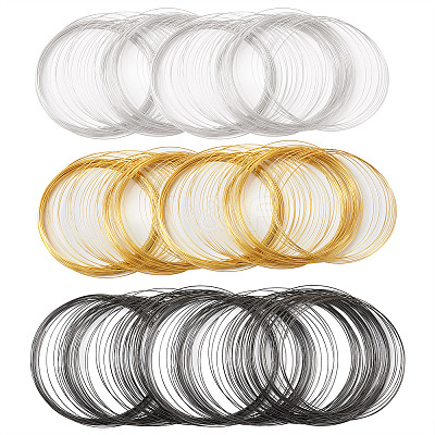 300 Circles 3 Colors Carbon Steel Memory Wire TWIR-FW0001-02-1
