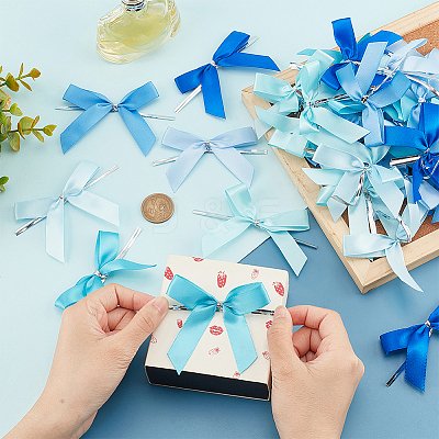 120Pcs 6 Colors Polyester Packaging Ribbon Bows DIY-PH0013-54-1
