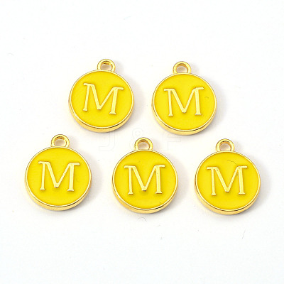 Golden Plated Alloy Enamel Charms ENAM-S118-09M-1