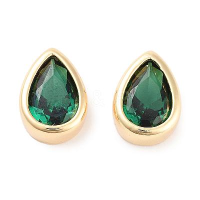 Brass Cubic Zirconia Beads KK-C051-60G-03-1
