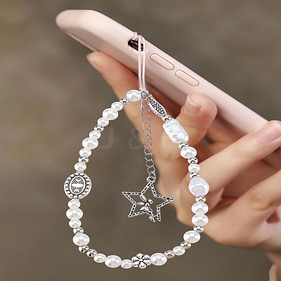 1Pc PVC Pearl Mobile Straps AJEW-LP0005-75-1