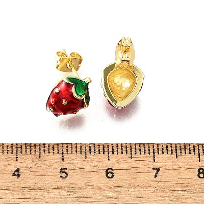 Brass Enamel Stud Earrings X-EJEW-G430-06B-G-1