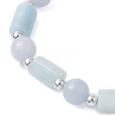 Natural Chalcedony Round Beaded Stretch Bracelets for Women BJEW-JB11137-04-1